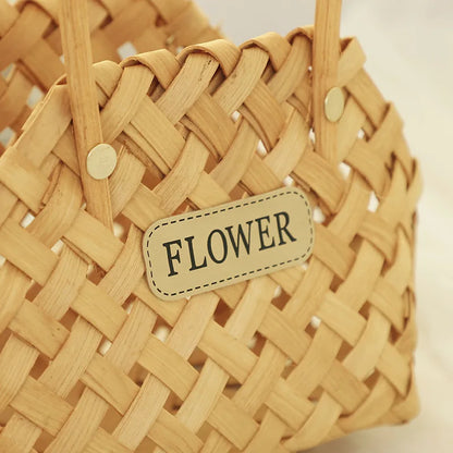 Elegant Bamboo Flower Basket by Girl Basket - Eco-Friendly Decor