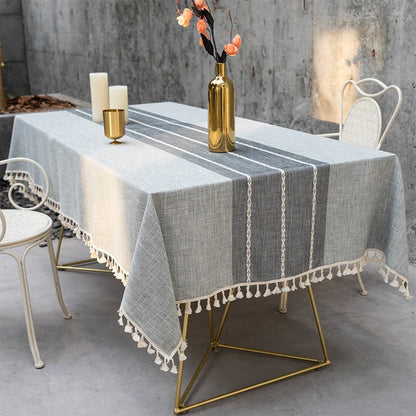 Elegant Linen Tablecloth - Waterproof & Stylish, Ideal for Events