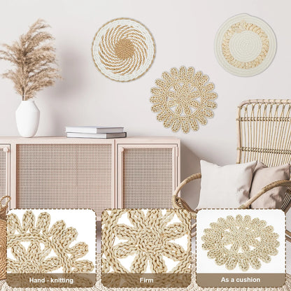 Ensemble de paniers muraux tissés à la main – Charme rustique pour les amateurs de décoration