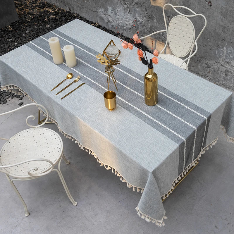 Elegant Linen Tablecloth - Waterproof & Stylish, Ideal for Events