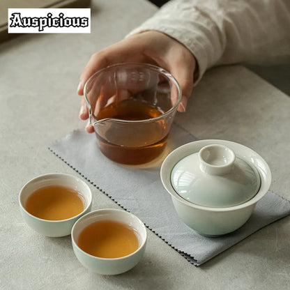 Elegant Gradation Pink Tea Set for Aficionados | Portable & Stylish