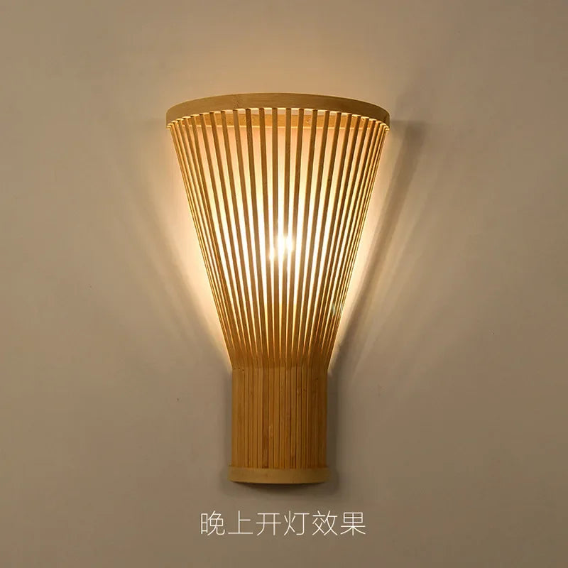 Rustic Bamboo Wall Sconce Lamp – Eco-Friendly Home Decor