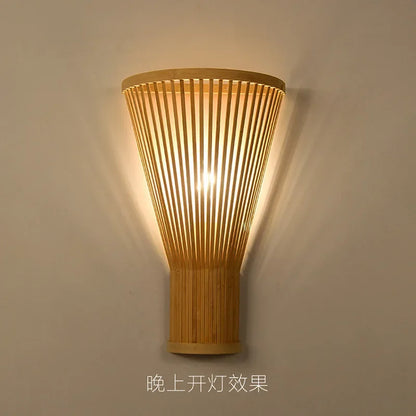 Rustic Bamboo Wall Sconce Lamp – Eco-Friendly Home Decor