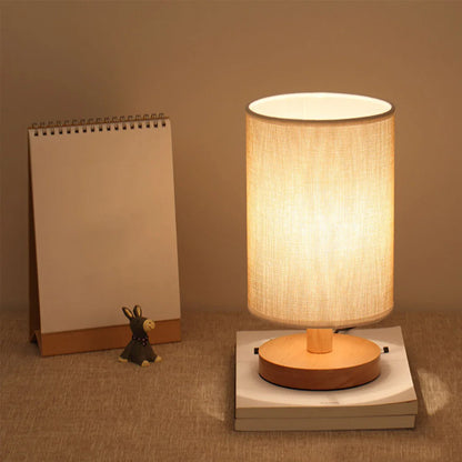 Eco-Friendly Wooden USB Table Lamp for Cozy Bedrooms