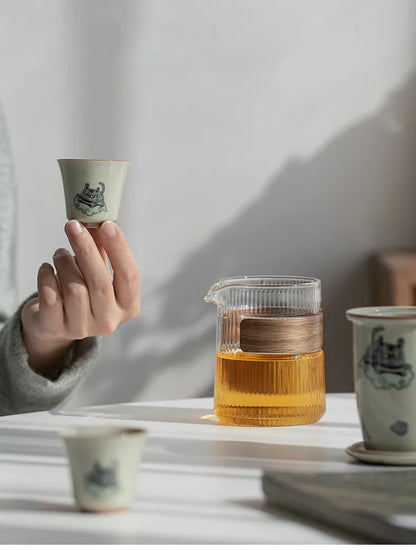 Cute Tiger Travel Tea Set - Portable Elegance for Tea Lovers