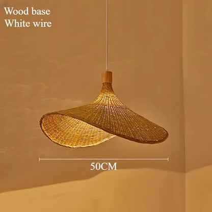 Rustic Hand-Woven Bamboo Lampshade: Cozy Home Decor Lighting