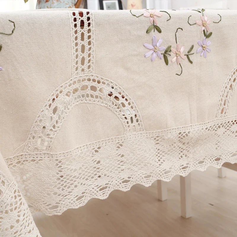 Nappe élégante en coton et lin – Design chic en dentelle pour toutes les occasions.