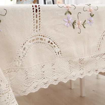 Nappe élégante en coton et lin – Design chic en dentelle pour toutes les occasions.