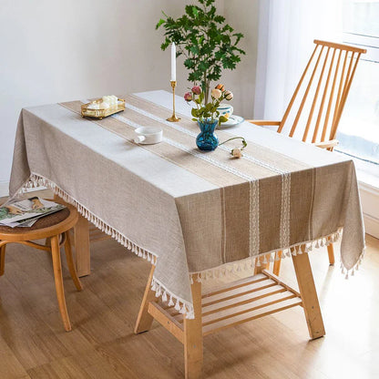 Battilo Waterproof Linen Cotton Tablecloth – Elevate Dining Style