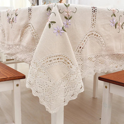 Nappe élégante en coton et lin – Design chic en dentelle pour toutes les occasions.