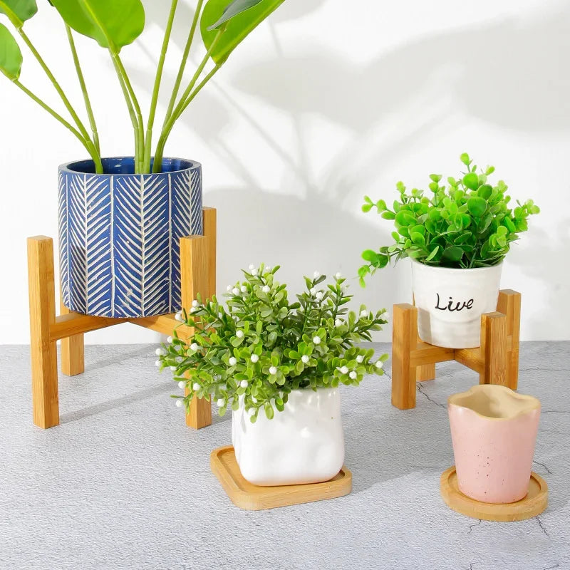 Elegant Wooden Plant Stand for Indoor Bonsai - Perfect Decor