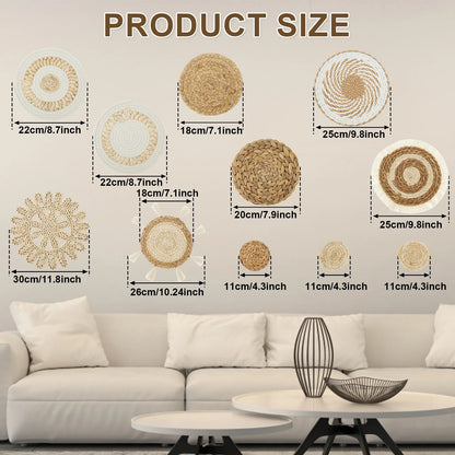 Ensemble de paniers muraux tissés à la main – Charme rustique pour les amateurs de décoration