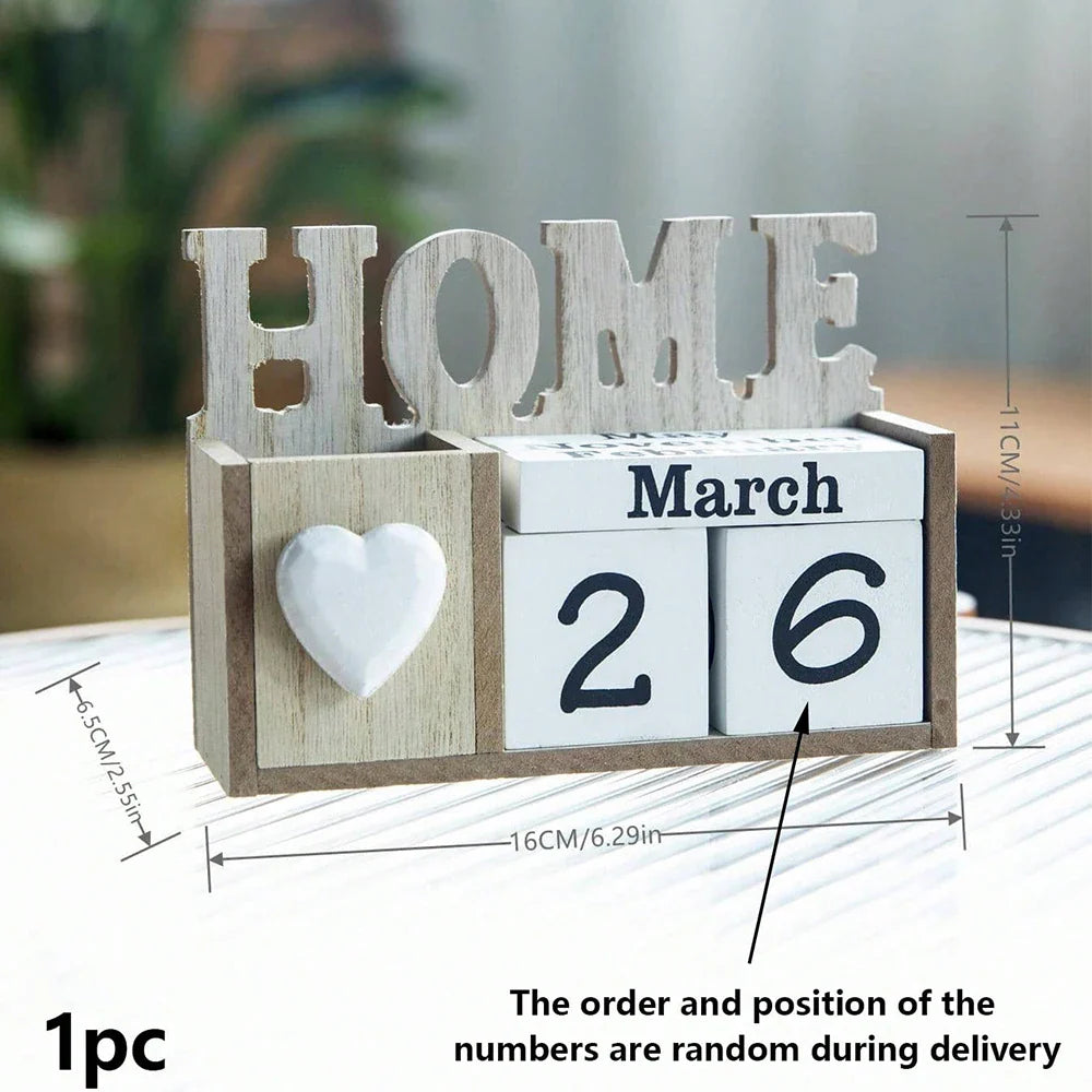 木制万年历 & 笔筒 – 优雅的桌面收纳架