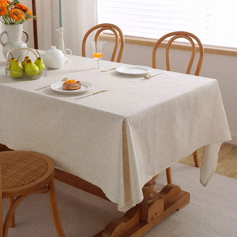 Elegant Linen Table Cloth – Soft Slubby Textured Style for Dining