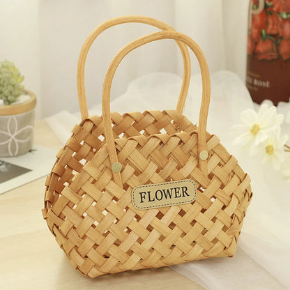 Elegant Bamboo Flower Basket by Girl Basket - Eco-Friendly Decor