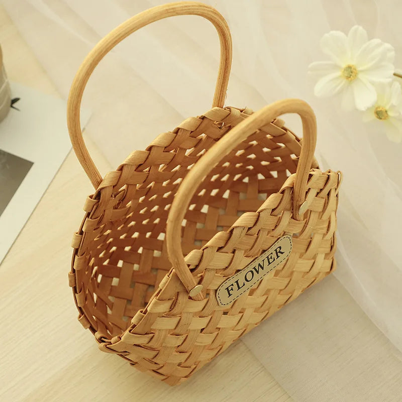 Elegant Bamboo Flower Basket by Girl Basket - Eco-Friendly Decor