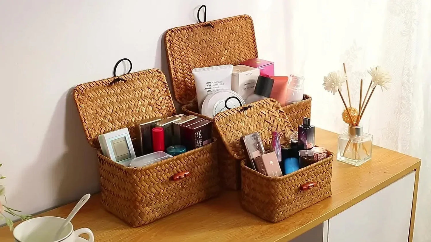 Handwoven Seagrass Storage Baskets Set - Stylish & Eco-Friendly