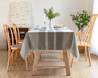 Battilo Waterproof Linen Cotton Tablecloth – Elevate Dining Style