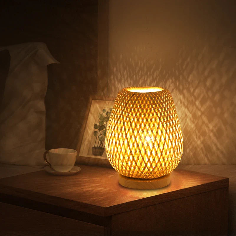 Bamboo Table Lamp: Warm Glow for Cozy Bedrooms & Studies