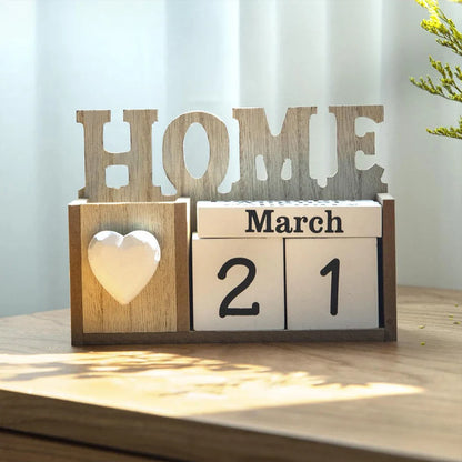 木制万年历 & 笔筒 – 优雅的桌面收纳架