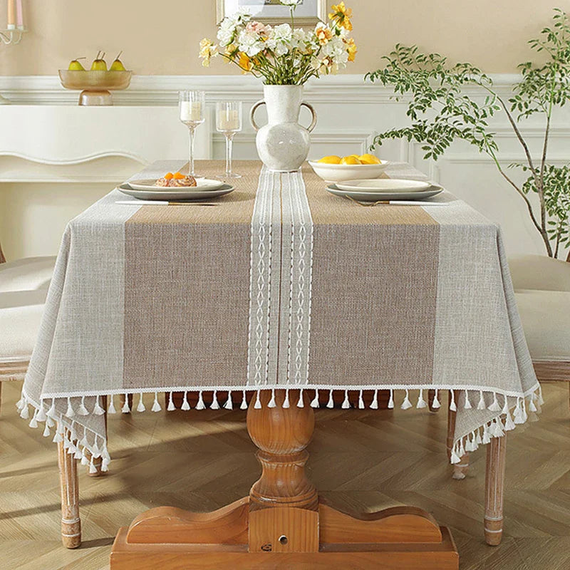 Battilo Waterproof Linen Cotton Tablecloth – Elevate Dining Style
