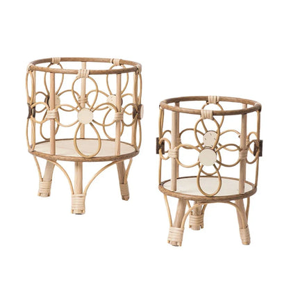 Hollow Rattan Plant Stand - Elevate Your Home Decor!