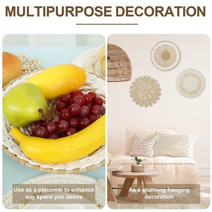 Ensemble de paniers muraux tissés à la main – Charme rustique pour les amateurs de décoration